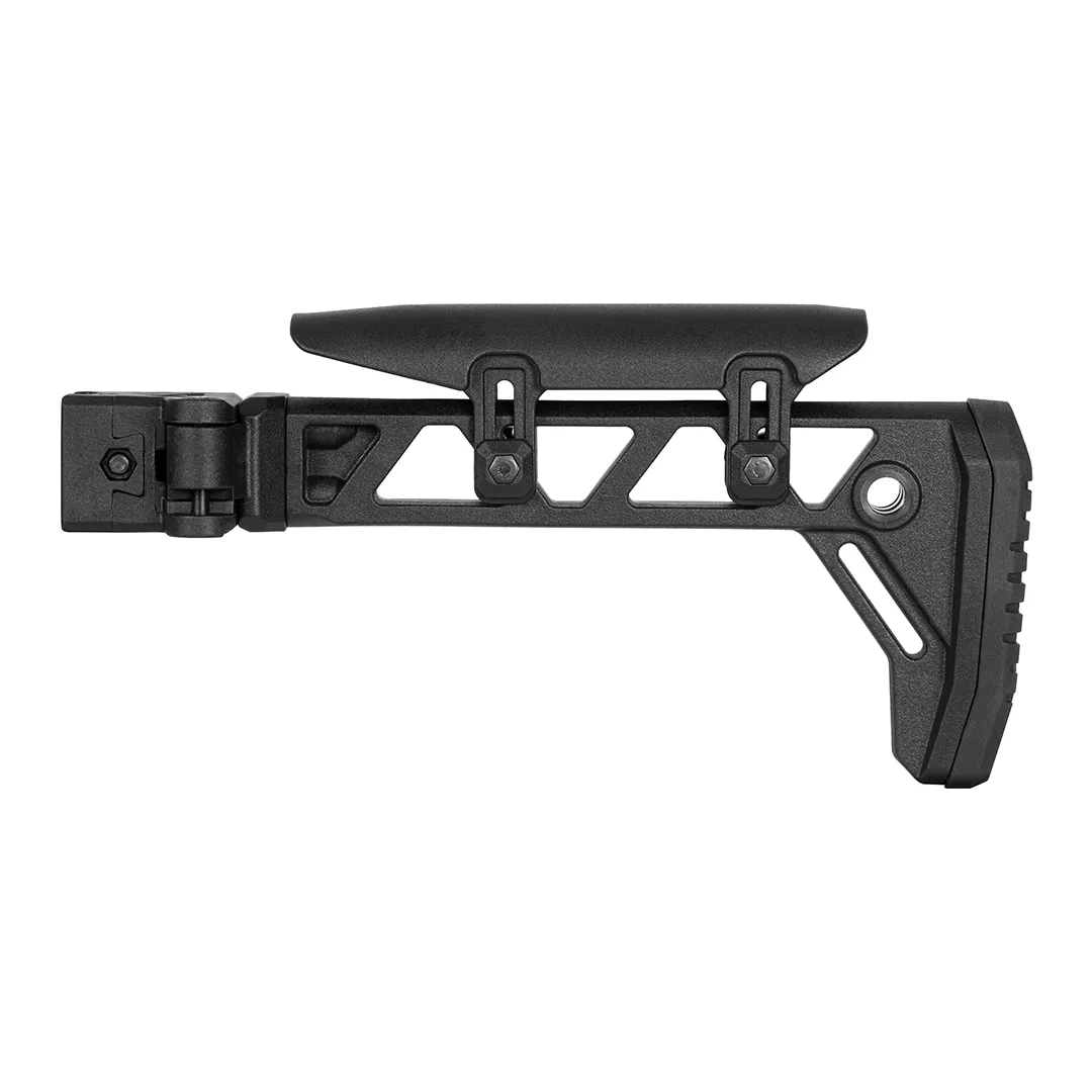 NEXUS-CP folding stock extended, opposite side showing the Picatinny latch, product view